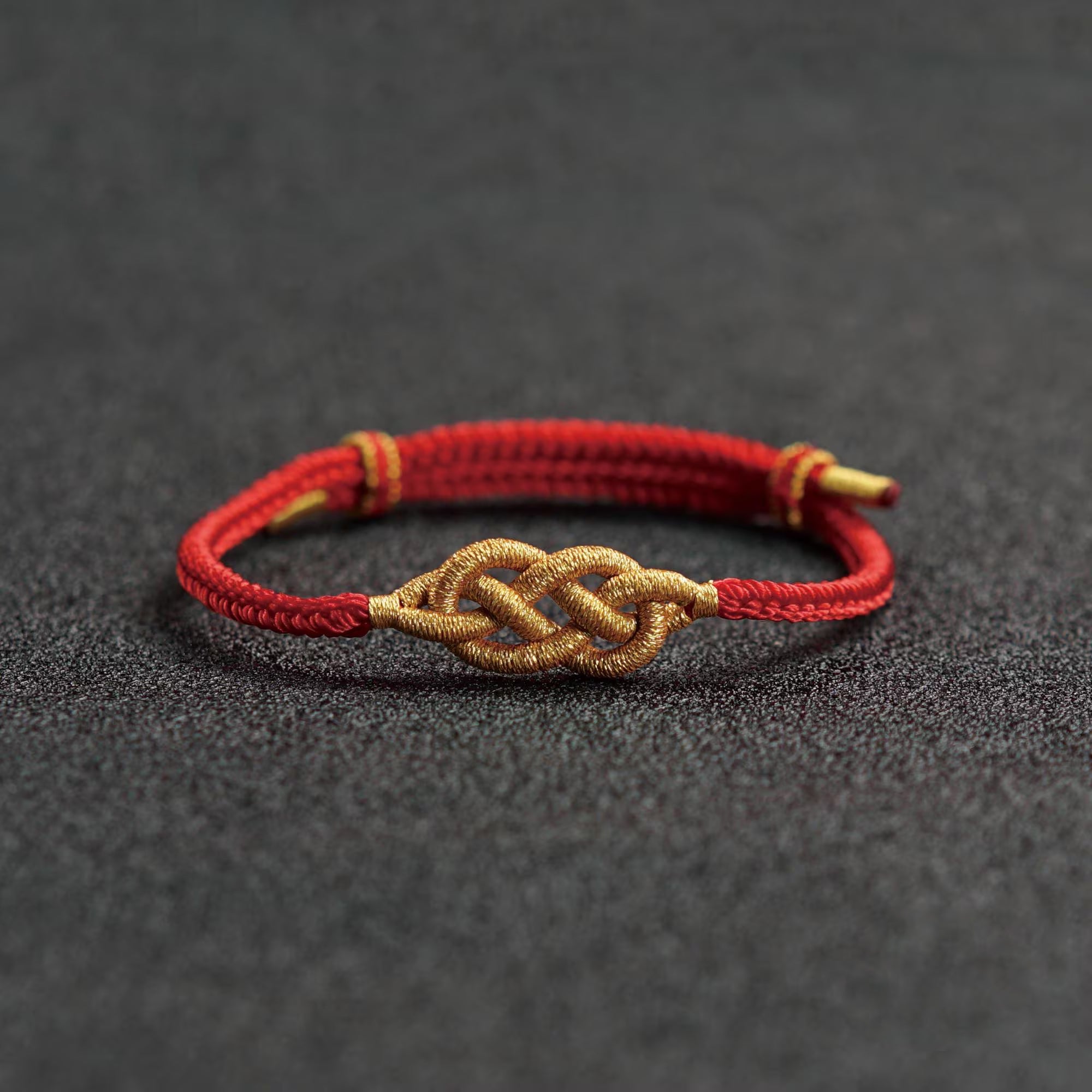 Hand-woven adjustable lucky red cord, Wealth Amulet, Buddhist Spiritual Gift, Blessing Bracelet, The Perfect Gift for Your Husband & Friends