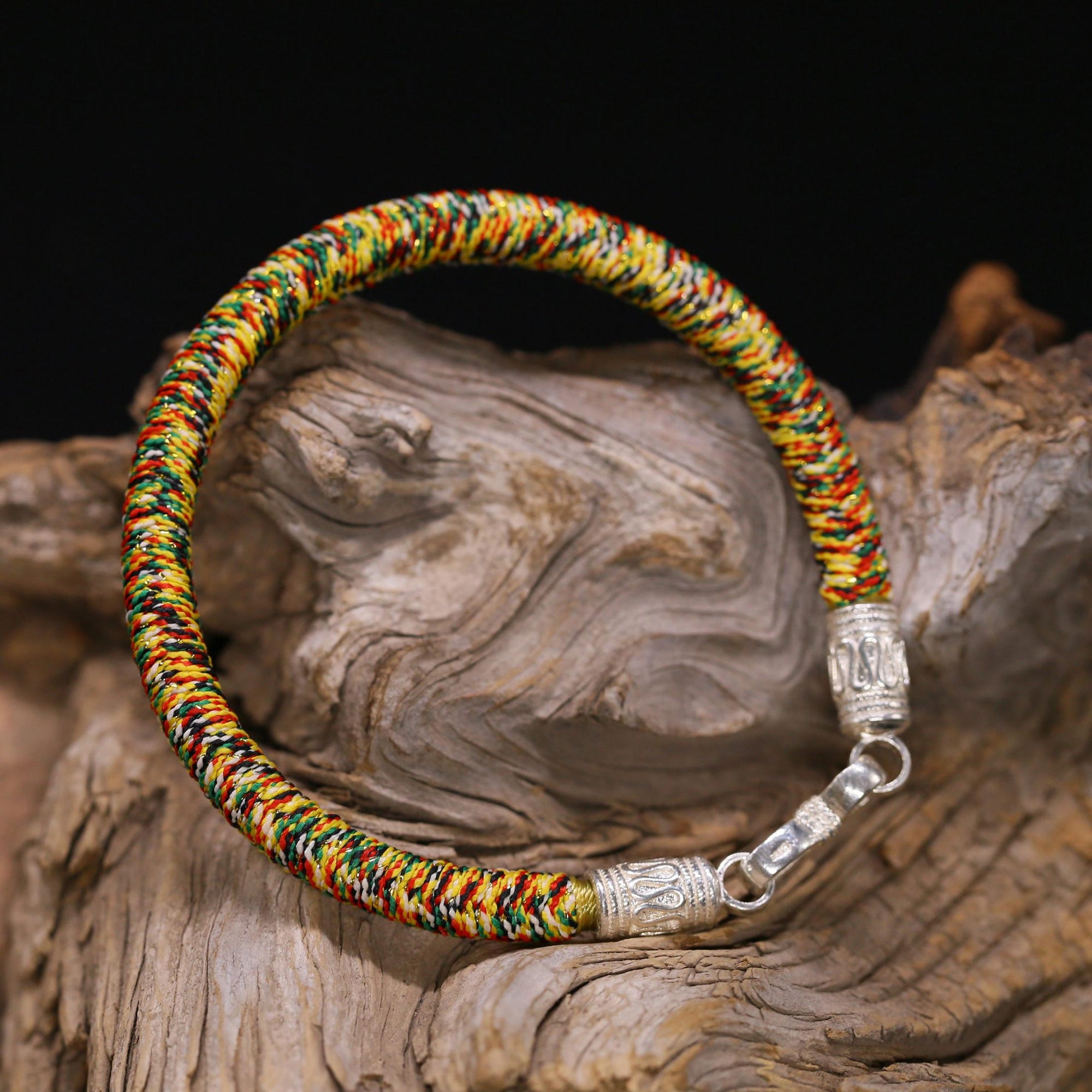 Handmade Tibetan Buddhist Energy Bracelet, 925 Sterling Silver Lucky Charm｜Prayer Meditation Bracelet｜Spiritual Gift｜Protection Bracelet