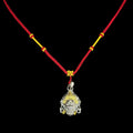 Handcrafted Adjustable Soaring Necklace with Tibetan Silver Yellow Wealth Deity Buddha Head Pendant – A Spiritual Gift of Tibetan Buddhism