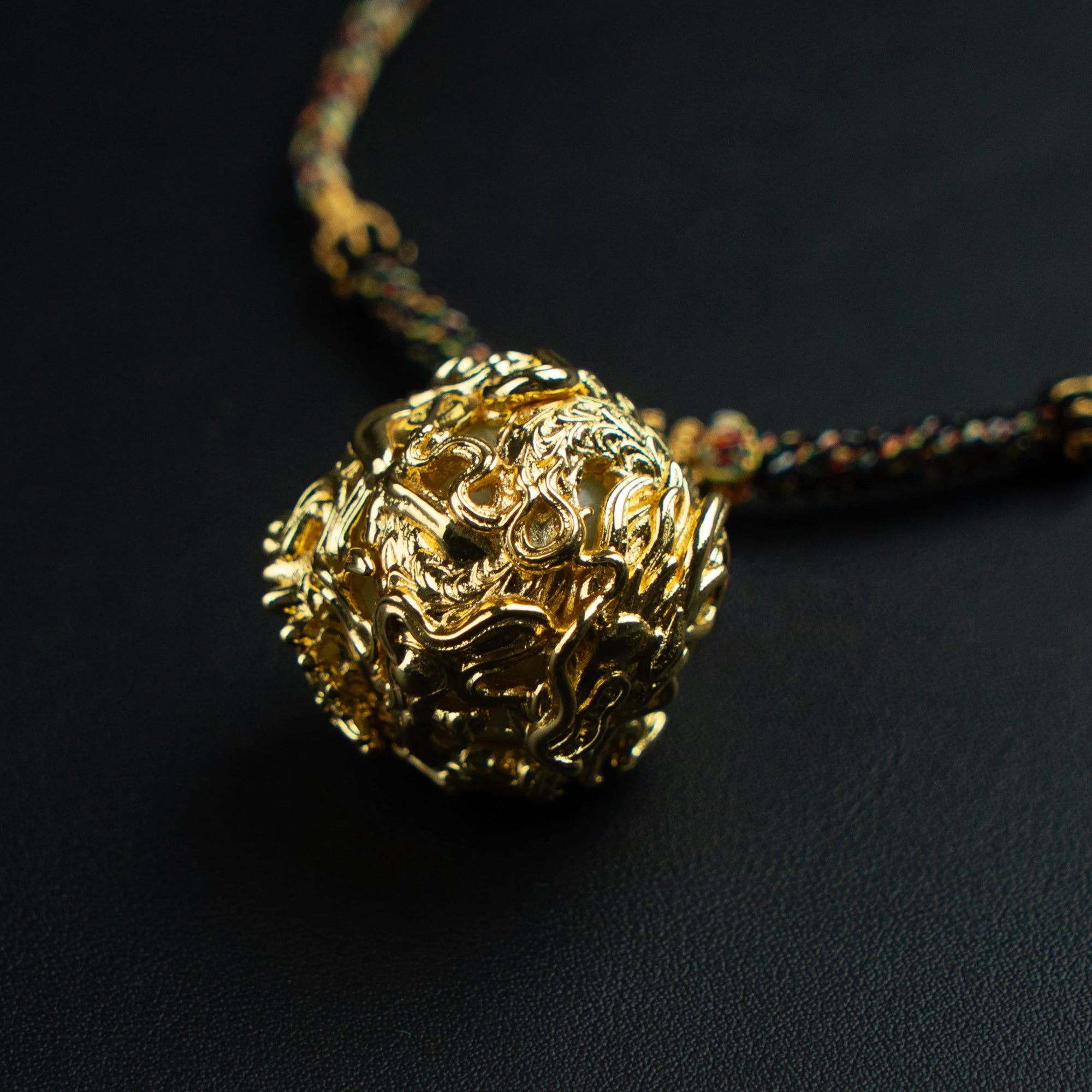 Original Design: Perfectly Crafted Hand-Knitted Vajra God Necklace, Paired with the Soul of the East Sea Pendant. Spiritual Totem Symbolism.