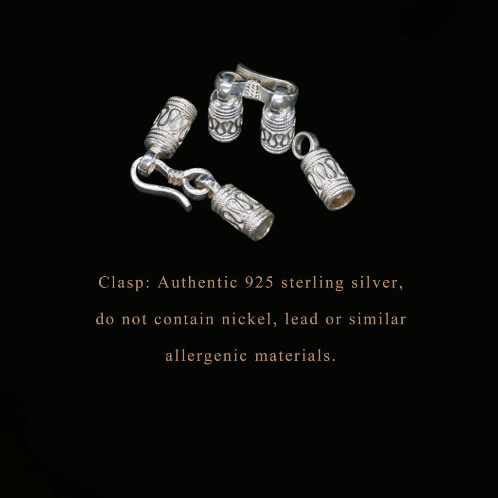 Handmade Tibetan Lucky Knot Bracelet, 925 Silver Clasp, Adjustable Spiritual Protection Amulet for Men & Women, Earthy Energy Jewelry