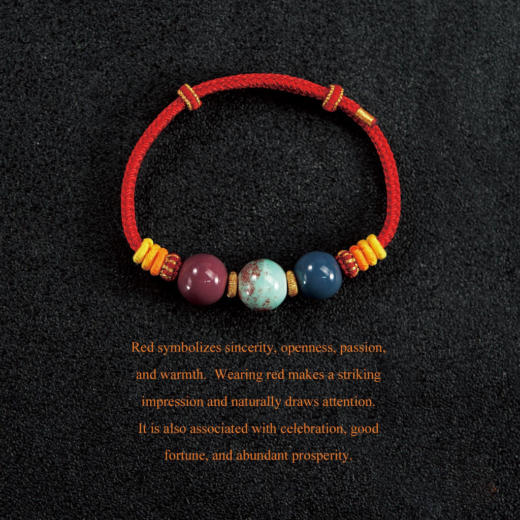 （test）Monk Blessed Red String Bracelet - Adjustable incense ash bead multi-bead bracelet, Protective energy jewelry，Couple's anniversary gift