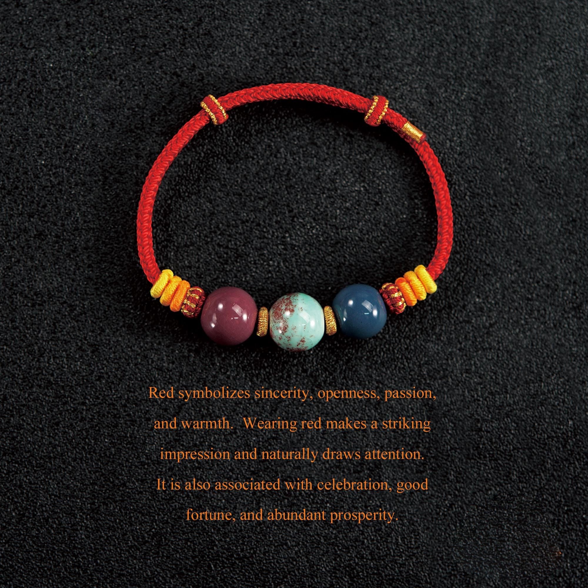 （test）Monk Blessed Red String Bracelet - Adjustable incense ash bead multi-bead bracelet, Protective energy jewelry，Couple's anniversary gift