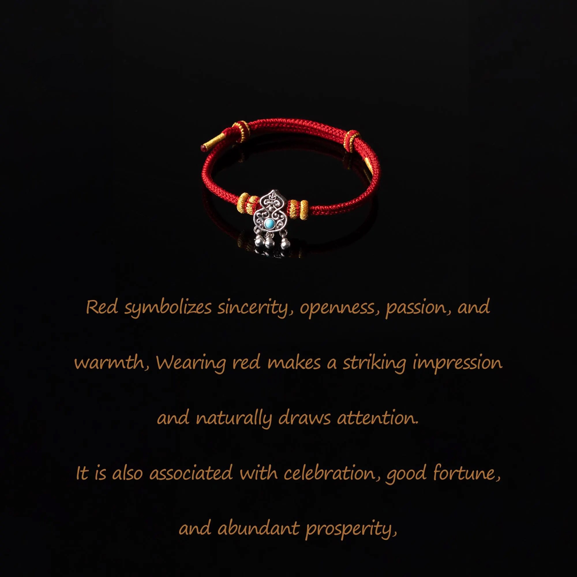 Handwoven Red String Bracelet with Tibetan Silver Gourd Amulet, Healing Energy & Protection Talisman