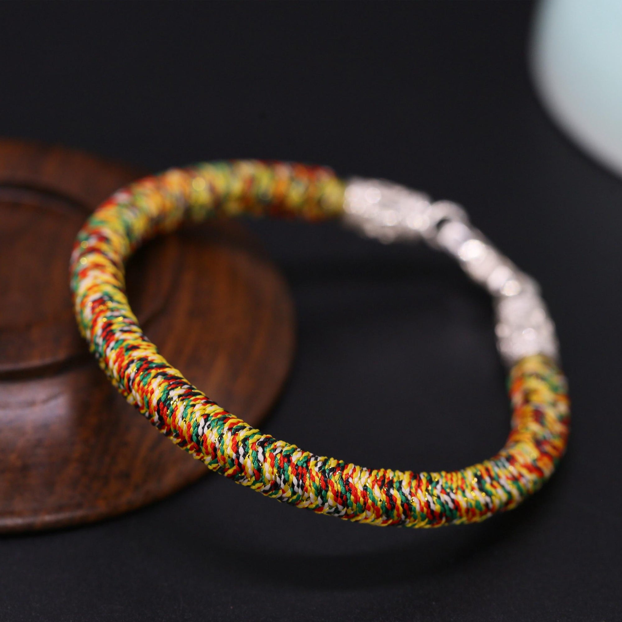 Handmade Tibetan Buddhist Energy Bracelet, 925 Sterling Silver Lucky Charm｜Prayer Meditation Bracelet｜Spiritual Gift｜Protection Bracelet