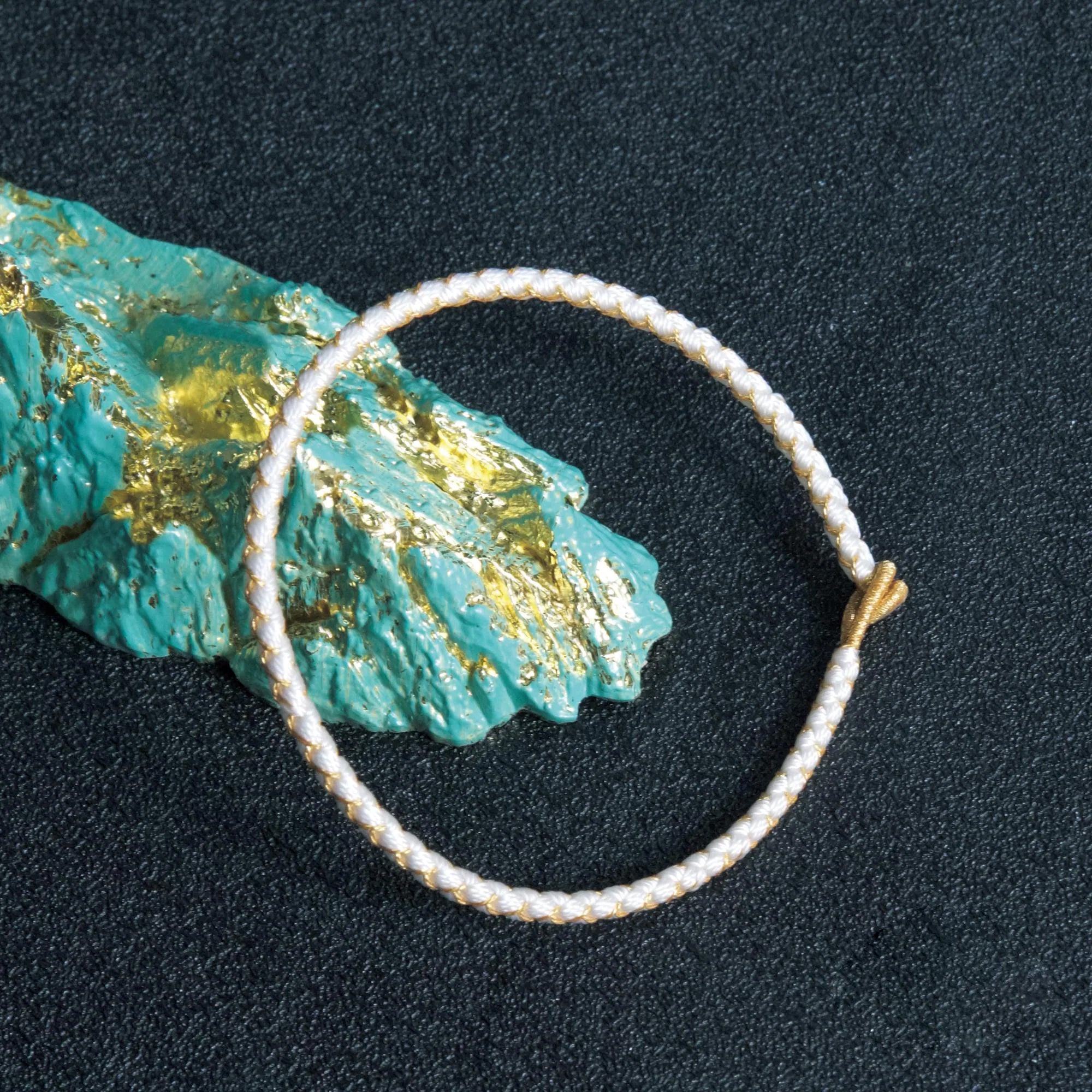 White Dragon Scale Bracelet Handwoven - Platinum Color Rope Cord, Minimalist Jewelry for Daily Wear