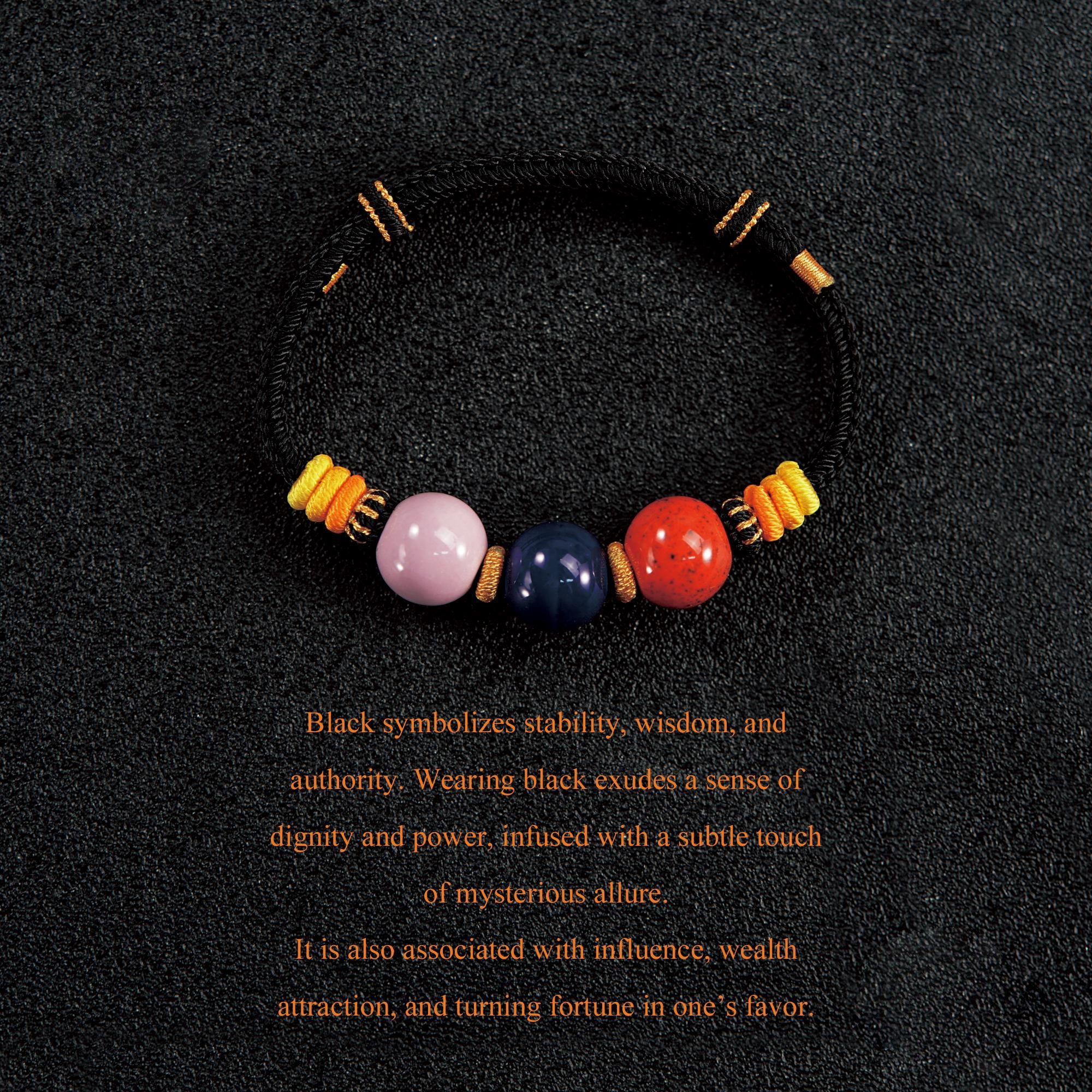 （test）Monk Blessed Red String Bracelet - Adjustable incense ash bead multi-bead bracelet, Protective energy jewelry，Couple's anniversary gift