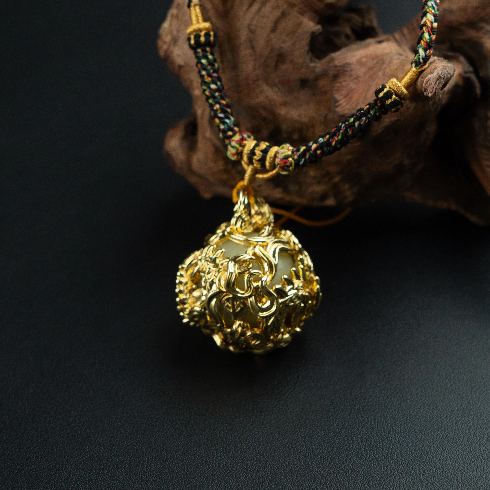 Original Design: Perfectly Crafted Hand-Knitted Vajra God Necklace, Paired with the Soul of the East Sea Pendant. Spiritual Totem Symbolism.