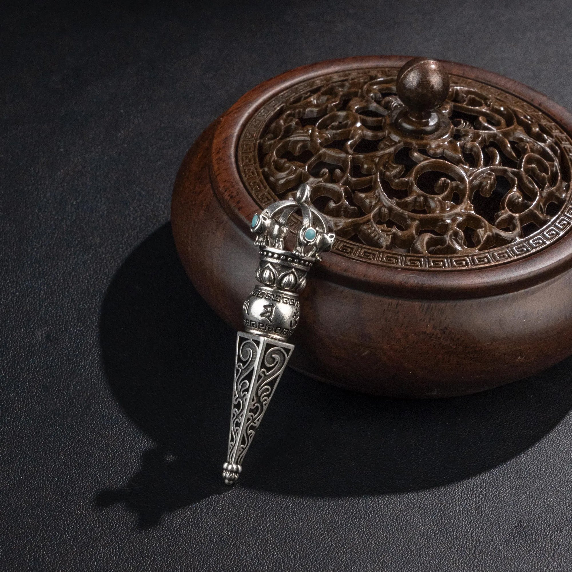 Tibetan Vajra Prayer Wheel Necklace, Handwoven Fortune Longevity Cord, Adjustable Career Wealth Protection Amulet Gift