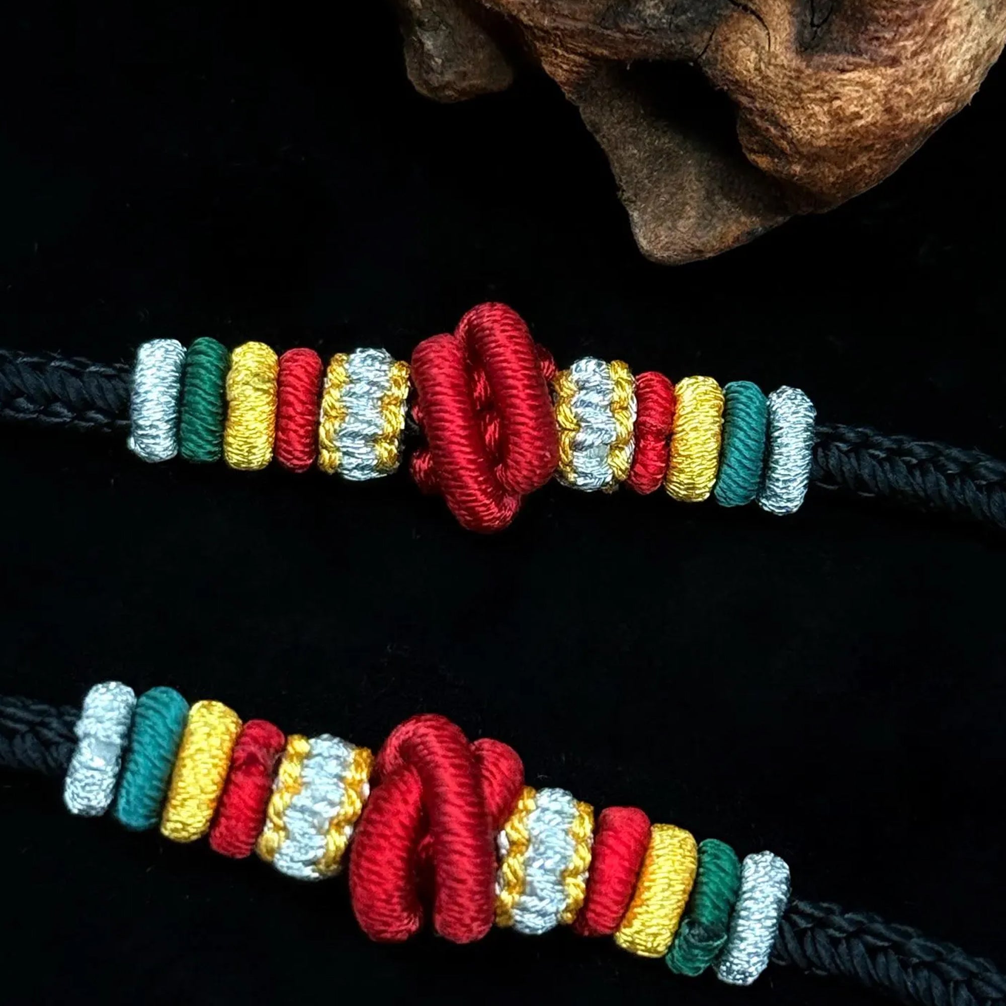 Handcrafted adjustable Langlei Yongkang necklace with Tibetan silver Vajra Scepter pendant. A spiritual gift of Tibetan Buddhism.