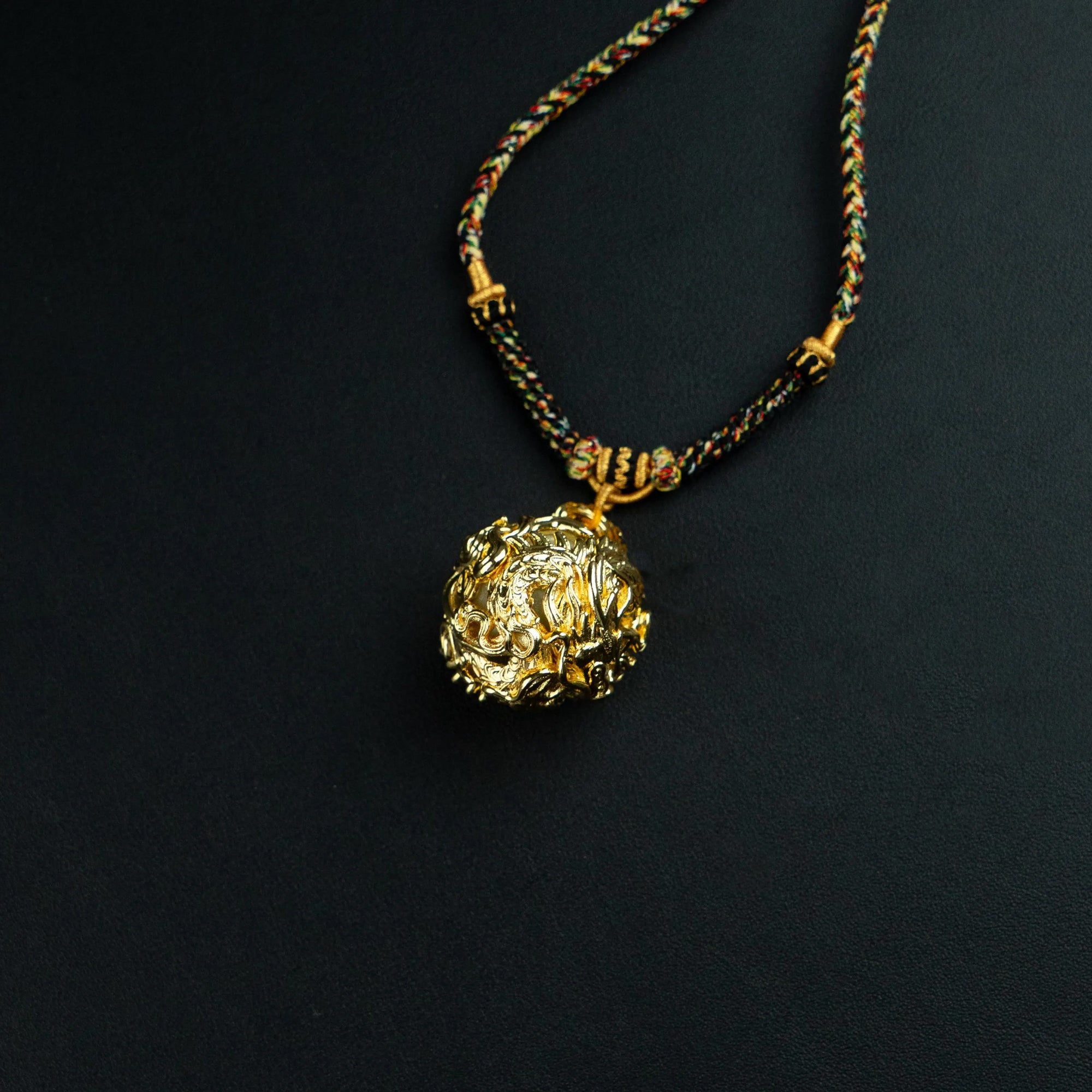 Original Design: Perfectly Crafted Hand-Knitted Vajra God Necklace, Paired with the Soul of the East Sea Pendant. Spiritual Totem Symbolism.