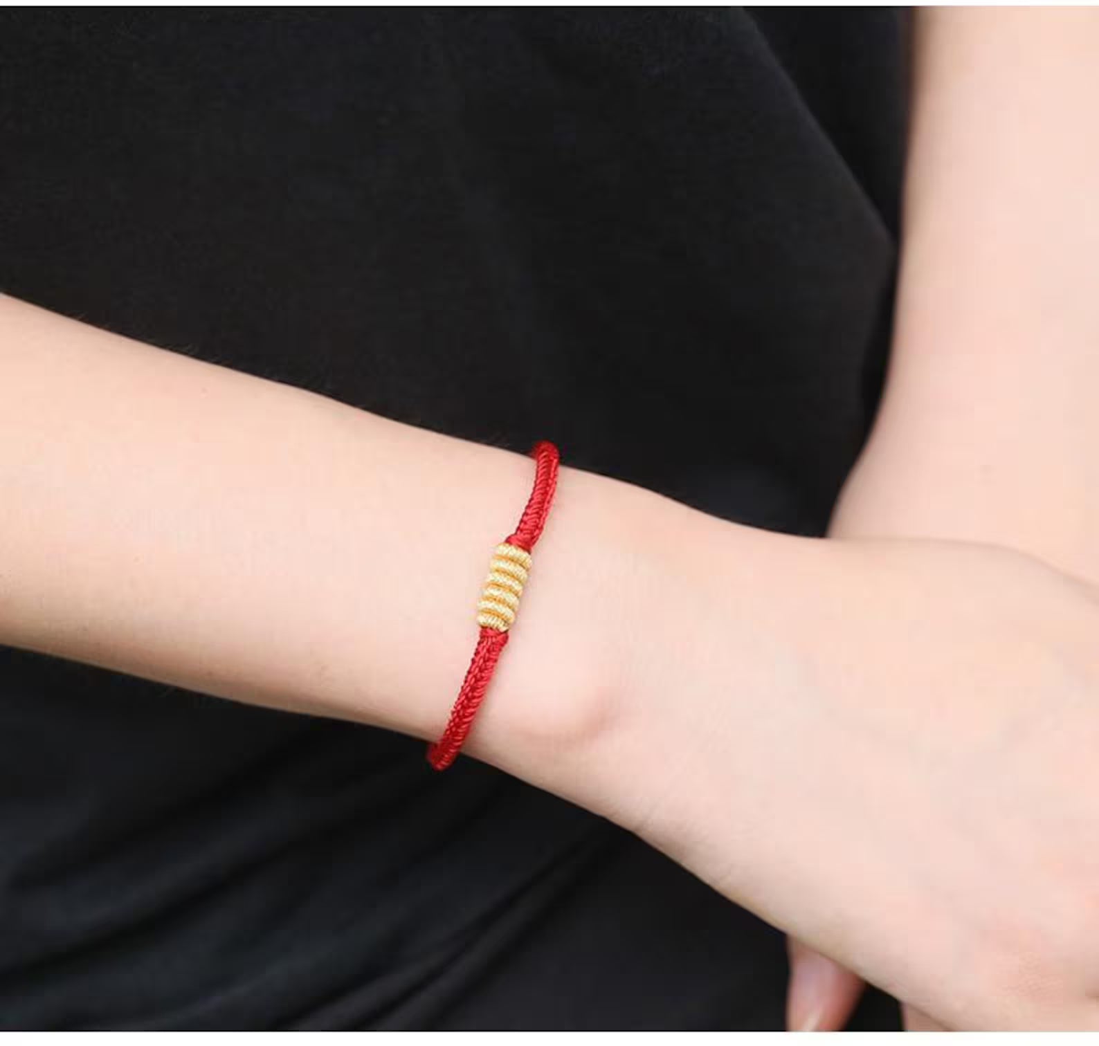 Red String Protection Bracelet, Handmade Tibetan Cord Amulet, Buddhist Lucky Knot Bracelet for men & women, Spiritual talisman Gift for baby