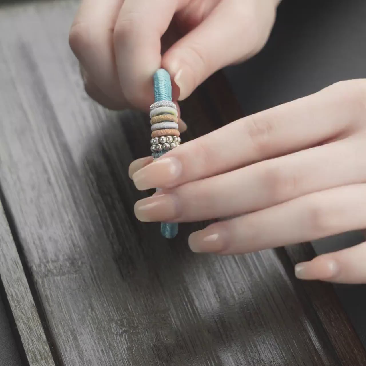 Blue Tibetan Silver Amulet Bracelet, 925 Sterling Silver Clasp, Handmade Lucky Knot Protection Charm, Spiritual Gift for Men & Women