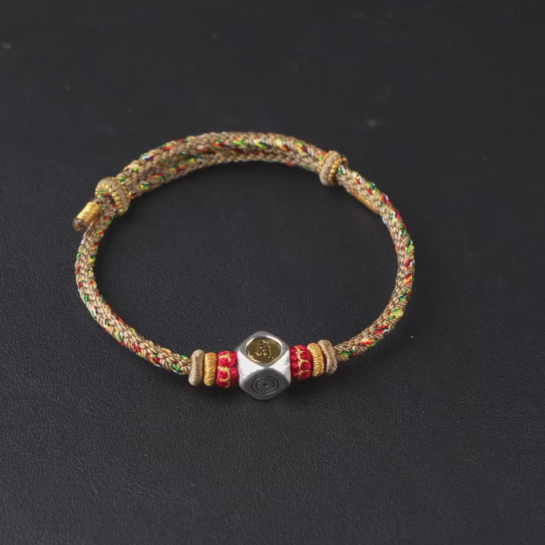 Samantabhadra Buddha Bracelet, Dragon Snake Zodiac Red String, Handmade Buddhist Protection Talisman